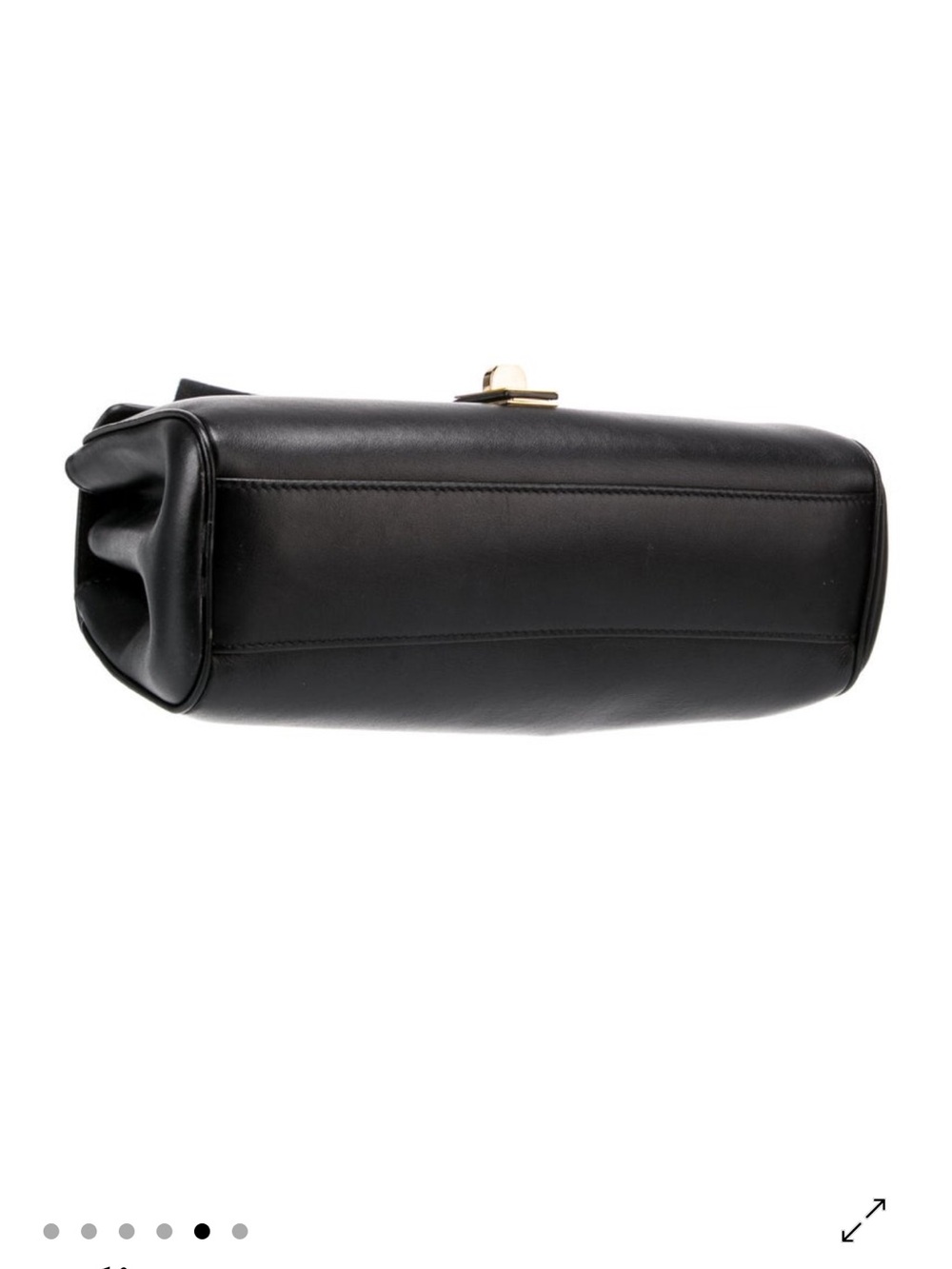 Celine Teen Soft Black Leather Shoulder Bag with Gold Hardware and Wide Strap - Picture 4 of 5